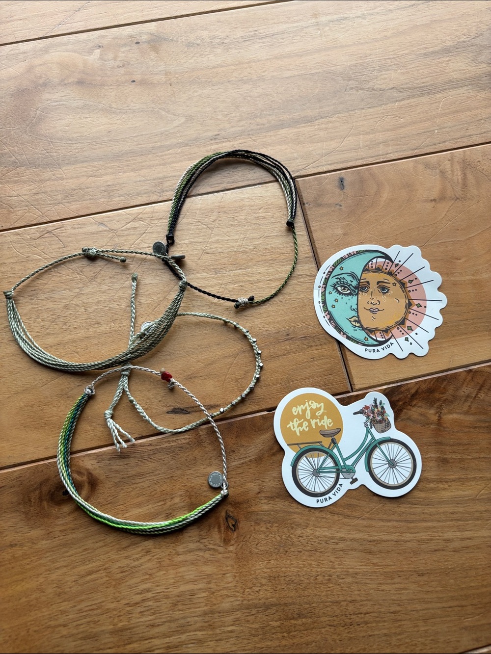 Pura Vida Green Ombre and Neutral String Bracelet Set